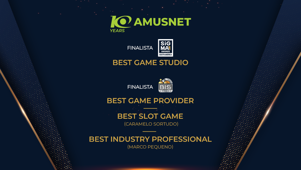 Amusnet é finalista no SiGMA Awards South America e no BiS Awards 2026