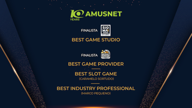 Amusnet é finalista no SiGMA Awards South America e no BiS Awards 2026